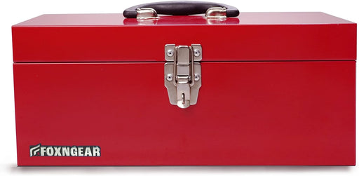 FOXNGEAR Foxngear Heavy-duty 16" Portable Metal Toolbox with Hand Carry- Red