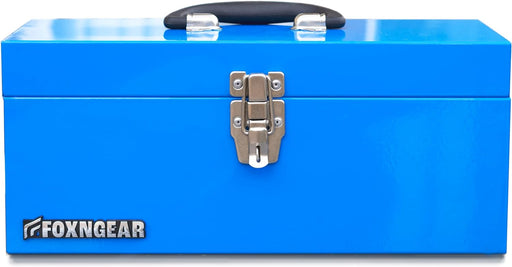 FOXNGEAR Foxngear Heavy-duty 16" Portable Metal Toolbox with Hand Carry-Blue