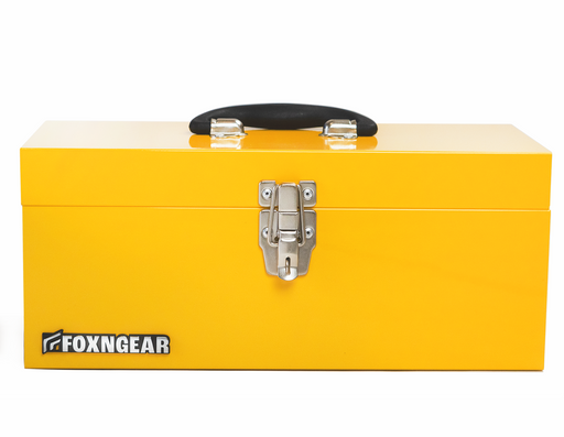 FOXNGEAR Foxngear Heavy-duty 16" Portable Metal Toolbox with Hand Carry- Yellow