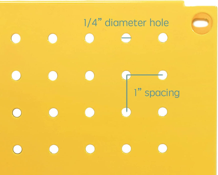 FOXNGEAR Foxngear Metal Pegboard Heavy Duty Wall Organizer for Home Garage Tool Storage-4pcs Yellow