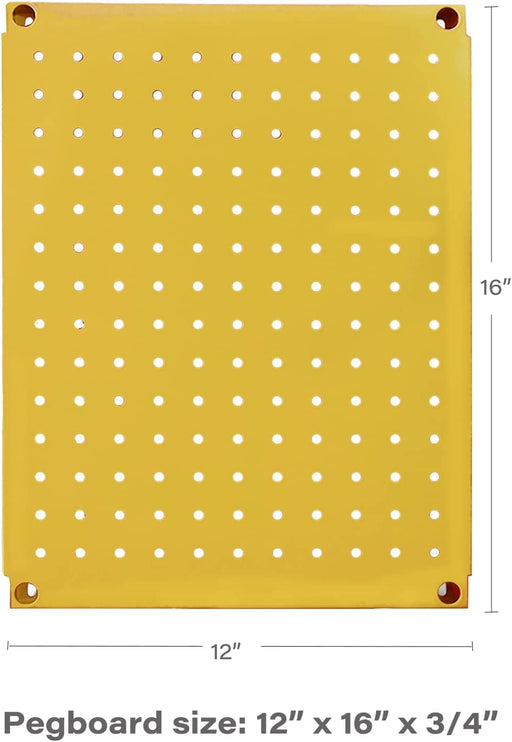 FOXNGEAR Foxngear Metal Pegboard Heavy Duty Wall Organizer for Home Garage Tool Storage-4pcs Yellow