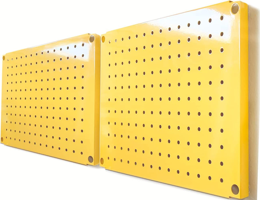FOXNGEAR Foxngear Metal Pegboard Heavy Duty Wall Organizer for Home Garage Tool Storage-4pcs Yellow