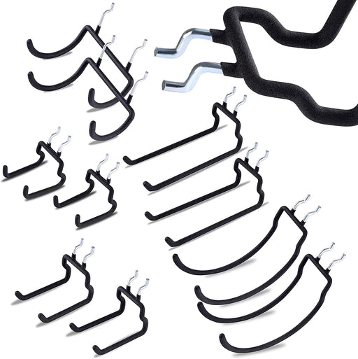 FOXNGEAR 1/4inch Heavy Duty Pegboard Hooks Accessories Organizer for Garage Kitchen Workbench 10 pcs H2ABCDE