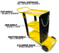 FOXNGEAR FOXNGEAR Welding Cart Heavy Duty for MIG TIG Welder Plasma Cutter 3-Tier Shelf with Tank Storage-Black-612C