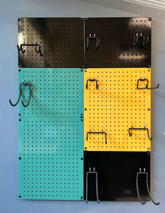 FOXNGEAR Foxngear Metal Pegboard Heavy Duty Wall Organizer for Home Garage Tool Storage-4pcs Yellow