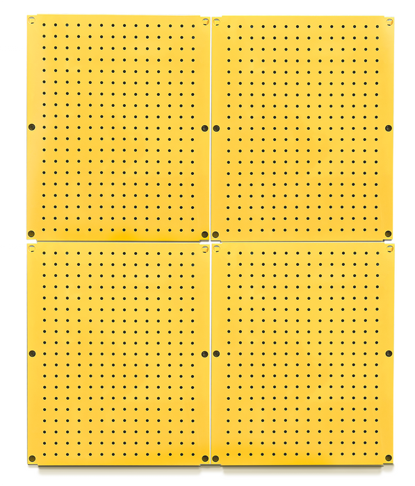 FOXNGEAR Foxngear Metal Pegboard Heavy Duty Wall Organizer for Home Garage Tool Storage-4pcs Yellow 16X20in.